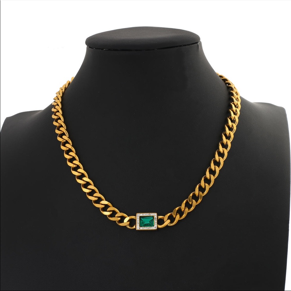 NEW 18K GOLD CHUNKY CHAIN CHOKER NECKLACE, NICE NECKLACE, CUTE NECKLACE - Picture 4 of 11